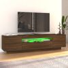 TV Stand with LED Lights Brown Oak 63"x13.8"x15.7"