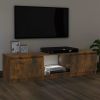 TV Stand with LED Lights Smoked Oak 55.1"x15.7"x14"