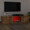 TV Stand with LED Lights Smoked Oak 55.1"x15.7"x14"