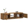 TV Stand with LED Lights Smoked Oak 55.1"x15.7"x14"
