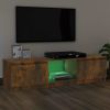 TV Stand with LED Lights Smoked Oak 55.1"x15.7"x14"