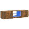 TV Stand with LED Lights Smoked Oak 55.1"x15.7"x14"