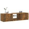 TV Stand with LED Lights Smoked Oak 55.1"x15.7"x14"
