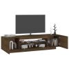 TV Stand with LED Lights Brown Oak 63"x13.8"x15.7"