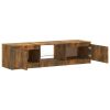 TV Stand with LED Lights Smoked Oak 55.1"x15.7"x14"