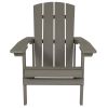 Charlestown All-Weather Poly Resin Wood Adirondack Chair in Gray