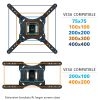 Full Motion Tilt Swivel TV Wall Mount for 23" to 55" Flat Screen TVs;  66 lbs. Capacity;  Bonus HDMI Cable
