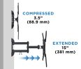 Full Motion Tilt Swivel TV Wall Mount for 23" to 55" Flat Screen TVs;  66 lbs. Capacity;  Bonus HDMI Cable