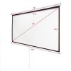 84 Inch 16:9 Manual Pull Down Projector Projection Screen Home Theater Movie