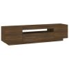 TV Stand with LED Lights Brown Oak 63"x13.8"x15.7"