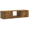 TV Stand with LED Lights Smoked Oak 55.1"x15.7"x14"