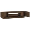 TV Stand with LED Lights Brown Oak 63"x13.8"x15.7"