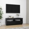 TV Cabinet with LED Lights Black 39.4"x13.8"x15.7"