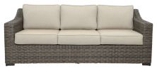 Patio Sofa - Outdoor Comfort and Style - Full-Round Resin Wicker, Plush Seating, Weather-Resistant