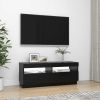 TV Cabinet with LED Lights Black 39.4"x13.8"x15.7"