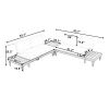 Outdoor 3-Piece Patio Furniture Set Solid Wood Sectional Sofa Set with Coffee Table Conversation Set with Side Table and Cushions, Grey+Beige