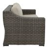 Patio Sofa - Outdoor Comfort and Style - Full-Round Resin Wicker, Plush Seating, Weather-Resistant